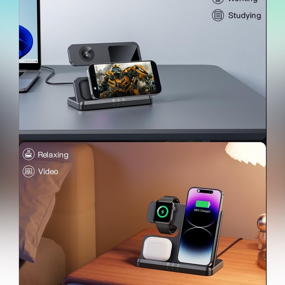 3 in 1 Charging Station for Apple Wireless Charger for iPhone 15 14 13 12 11 X 8 - Picture 7 of 7